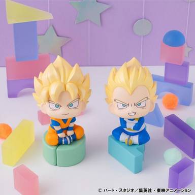 Megahouse Look Up Series Chibi Figure Super Saiyan Son Goku (Mini) & Super Saiyan Vegeta (Mini) (Dragon Ball Daima) (Bonus Included)