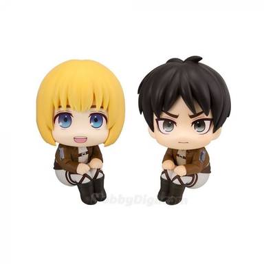 Megahouse Look Up Series Chibi Figure - Eren Yeager Mumutto Ver. & Armin Arlert (Attack on Titan)(Bonus Included)