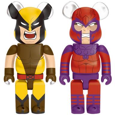Medicom Bearbrick x Marvel X-Men Happy Lottery Wolverine & Magneto 400% Set of 2