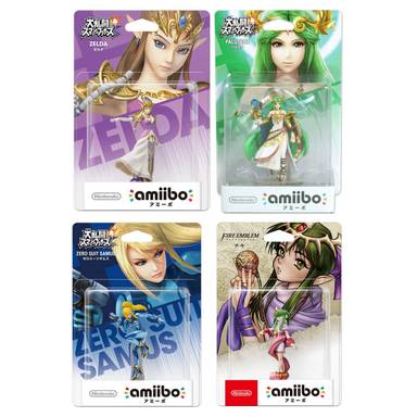 Nintendo Amiibo Zelda + Palutena + Zero Suit Samus + Tiki Set of 4 For Switch NS