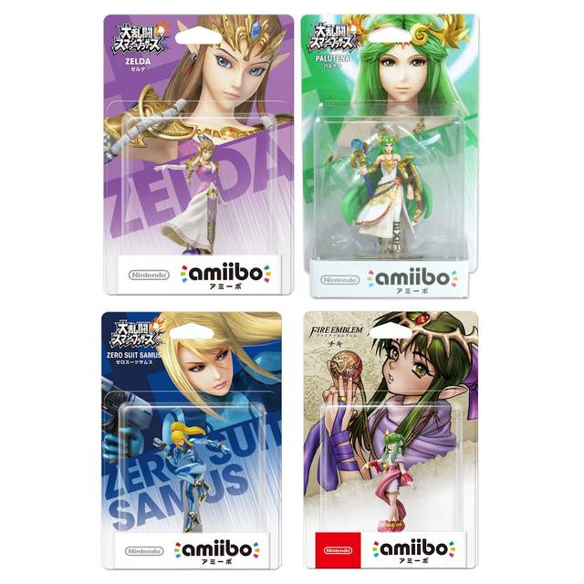 Nintendo Amiibo Zelda + Palutena + Zero Suit Samus + Tiki Set of 4 For Switch NS